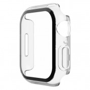Belkin ScreenForce Bumper and Glass - качествен твърд кейс с вграден стъклен протектор за дисплея на Apple Watch 8 41мм, Apple Watch 7 41мм (прозрачен) 3