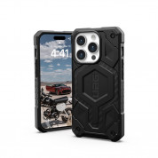 Urban Armor Gear Monarch Pro MagSafe Case - удароустойчив хибриден кейс с MagSafe за iPhone 15 Pro (черен-карбон)
