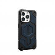 Urban Armor Gear Monarch Pro MagSafe Case - удароустойчив хибриден кейс с MagSafe за iPhone 15 Pro (син) 4