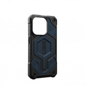 Urban Armor Gear Monarch Pro MagSafe Case - удароустойчив хибриден кейс с MagSafe за iPhone 15 Pro (син) 13