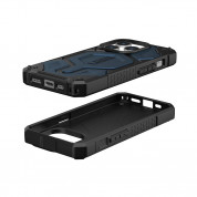 Urban Armor Gear Monarch Pro MagSafe Case - удароустойчив хибриден кейс с MagSafe за iPhone 15 Pro (син) 1