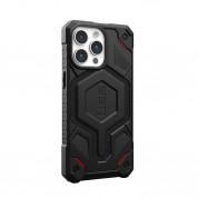 Urban Armor Gear Monarch Pro Kevlar Case - удароустойчив хибриден кейс с MagSafe за iPhone 15 Pro Max (черен-кевлар) 4