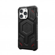 Urban Armor Gear Monarch Pro Kevlar Case - удароустойчив хибриден кейс с MagSafe за iPhone 15 Pro Max (черен-кевлар) 3