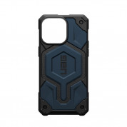 Urban Armor Gear Monarch Pro MagSafe Case - удароустойчив хибриден кейс с MagSafe за iPhone 15 Pro Max (син) 11