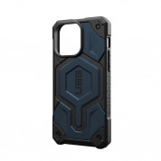 Urban Armor Gear Monarch Pro MagSafe Case - удароустойчив хибриден кейс с MagSafe за iPhone 15 Pro Max (син) 12