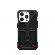 Urban Armor Gear Monarch Kevlar Case - удароустойчив хибриден кейс за iPhone 15 Pro (черен-кевлар) 2
