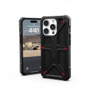Urban Armor Gear Monarch Kevlar Case - удароустойчив хибриден кейс за iPhone 15 Pro (черен-кевлар)