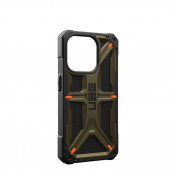 Urban Armor Gear Monarch Kevlar Case - удароустойчив хибриден кейс за iPhone 15 Pro (платинен) 13