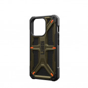Urban Armor Gear Monarch Kevlar Case - удароустойчив хибриден кейс за iPhone 15 Pro (платинен) 12