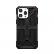 Urban Armor Gear Monarch Kevlar Case - удароустойчив хибриден кейс за iPhone 15 Pro Max (черен-кевлар) 2