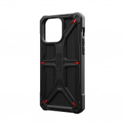 Urban Armor Gear Monarch Kevlar Case - удароустойчив хибриден кейс за iPhone 15 Pro Max (черен-кевлар) 12