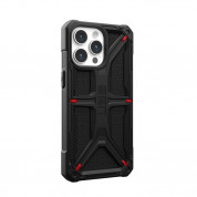 Urban Armor Gear Monarch Kevlar Case - удароустойчив хибриден кейс за iPhone 15 Pro Max (черен-кевлар) 4