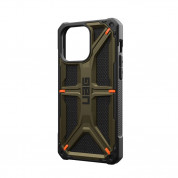 Urban Armor Gear Monarch Kevlar Case - удароустойчив хибриден кейс за iPhone 15 Pro Max (платинен) 12