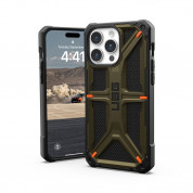Urban Armor Gear Monarch Kevlar Case - удароустойчив хибриден кейс за iPhone 15 Pro Max (платинен)