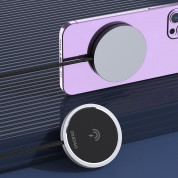 Dudao USB-C Magnetic Wireless Qi Charger 15W - поставка (пад) за безжично зареждане за iPhone с Magsafe (черен) 5