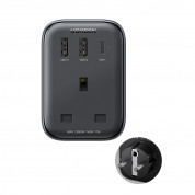 Ugreen GaN Compact Travel Charger 30W With UK Plug - захранване за ел. мрежа с 2хUSB-A и USB-C изходи и преходник към UK стандарт (черен) 1