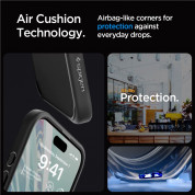 Spigen Crystal Hybrid Case - хибриден кейс с висока степен на защита за iPhone 15 Pro Max (черен-прозрачен)	 11