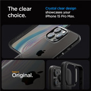 Spigen Crystal Hybrid Case - хибриден кейс с висока степен на защита за iPhone 15 Pro Max (черен-прозрачен)	 10