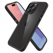 Spigen Crystal Hybrid Case - хибриден кейс с висока степен на защита за iPhone 15 Pro Max (черен-прозрачен)	 6