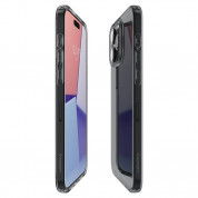 Spigen Crystal Flex Case - тънък качествен силиконов (TPU) калъф за iPhone 15 Pro (сив)  9