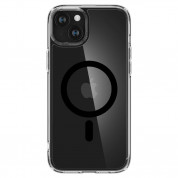 Spigen Ultra Hybrid MagSafe Case - хибриден кейс с висока степен на защита с MagSafe за iPhone 15 (прозрачен-черен)  1