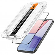 Spigen Glas.tR EZ Fit Tempered Glass 2 Pack - 2 броя стъклени защитни покрития за дисплея на iPhone 15 Plus (черен-прозрачен) 2