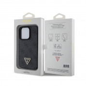 Guess Strass Triangle Metal Logo Case - силиконов (TPU) калъф за iPhone 15 Pro (черен) 4