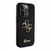 Guess PU Fixed Glitter 4G Metal Logo Case - силиконов (TPU) калъф за iPhone 15 Pro (черен)  4