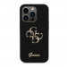 Guess PU Fixed Glitter 4G Metal Logo Case - силиконов (TPU) калъф за iPhone 15 Pro (черен)  3