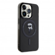 Karl Lagerfeld IML Ikonik MagSafe Case - дизайнерски силиконов кейс с MagSafe за iPhone 15 Pro (черен) 2