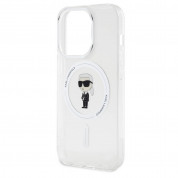 Karl Lagerfeld IML Ikonik MagSafe Case - дизайнерски силиконов кейс с MagSafe за iPhone 15 Pro (прозрачен) 4