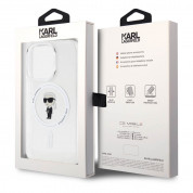 Karl Lagerfeld IML Ikonik MagSafe Case - дизайнерски силиконов кейс с MagSafe за iPhone 15 Pro (прозрачен) 6