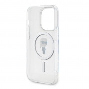 Karl Lagerfeld IML Ikonik MagSafe Case - дизайнерски силиконов кейс с MagSafe за iPhone 15 Pro (прозрачен) 5