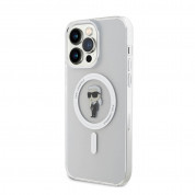 Karl Lagerfeld IML Ikonik Magsafe Case - дизайнерски силиконов кейс за iPhone 15 Pro Max с Magsafe (прозрачен) 3