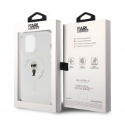 Karl Lagerfeld IML Ikonik Magsafe Case - дизайнерски силиконов кейс за iPhone 15 Pro Max с Magsafe (прозрачен) 7