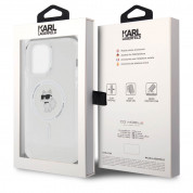 Karl Lagerfeld IML Choupette MagSafe Case - дизайнерски силиконов кейс с MagSafe за iPhone 15 Pro Max (прозрачен) 6