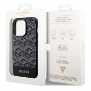Guess PU G Cube MagSafe Leather Hard Case - дизайнерски кожен кейс с MagSafe за iPhone 15 Pro Max (черен) 7