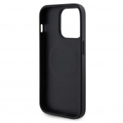 Guess PU Saffiano MagSafe Case - дизайнерски кожен кейс с Magsafe за iPhone 15 Pro Max (черен) 5