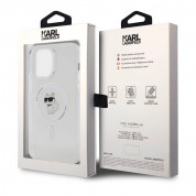 Karl Lagerfeld IML Choupette Magsafe Case - дизайнерски силиконов кейс с Magsafe за iPhone 15 Pro (прозрачен) 6