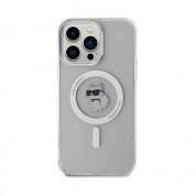Karl Lagerfeld IML Choupette Magsafe Case - дизайнерски силиконов кейс с Magsafe за iPhone 15 Pro (прозрачен) 1