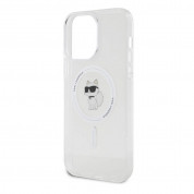 Karl Lagerfeld IML Choupette Magsafe Case - дизайнерски силиконов кейс с Magsafe за iPhone 15 Pro (прозрачен) 4