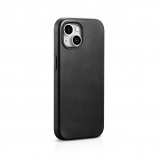iCarer Leather Oil Wax MagSafe Case - кожен (естествена кожа) кейс с MagSafe за iPhone 15 (черен) 6