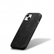 iCarer Leather Oil Wax MagSafe Case - кожен (естествена кожа) кейс с MagSafe за iPhone 15 (черен) 3