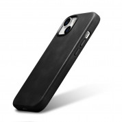 iCarer Leather Oil Wax MagSafe Case - кожен (естествена кожа) кейс с MagSafe за iPhone 15 (черен) 4