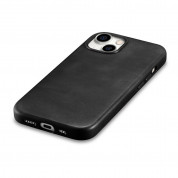 iCarer Leather Oil Wax MagSafe Case - кожен (естествена кожа) кейс с MagSafe за iPhone 15 (черен) 7