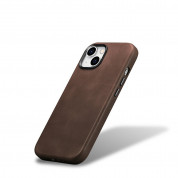 iCarer Leather Oil Wax MagSafe Case - кожен (естествена кожа) кейс с MagSafe за iPhone 15 (кафяв) 3