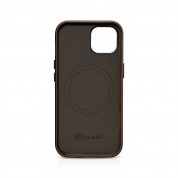 iCarer Leather Oil Wax MagSafe Case - кожен (естествена кожа) кейс с MagSafe за iPhone 15 (кафяв) 2