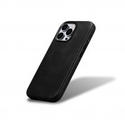 iCarer Leather Oil Wax MagSafe Case - кожен (естествена кожа) кейс с MagSafe за iPhone 15 Pro (черен) 4