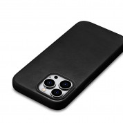 iCarer Leather Oil Wax MagSafe Case - кожен (естествена кожа) кейс с MagSafe за iPhone 15 Pro (черен) 9