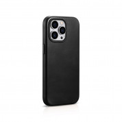 iCarer Leather Oil Wax MagSafe Case - кожен (естествена кожа) кейс с MagSafe за iPhone 15 Pro (черен) 7